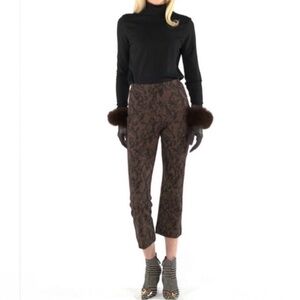 CAbi Cool It Crop Pull-On Snakeskin Print Pants XS Brown Black